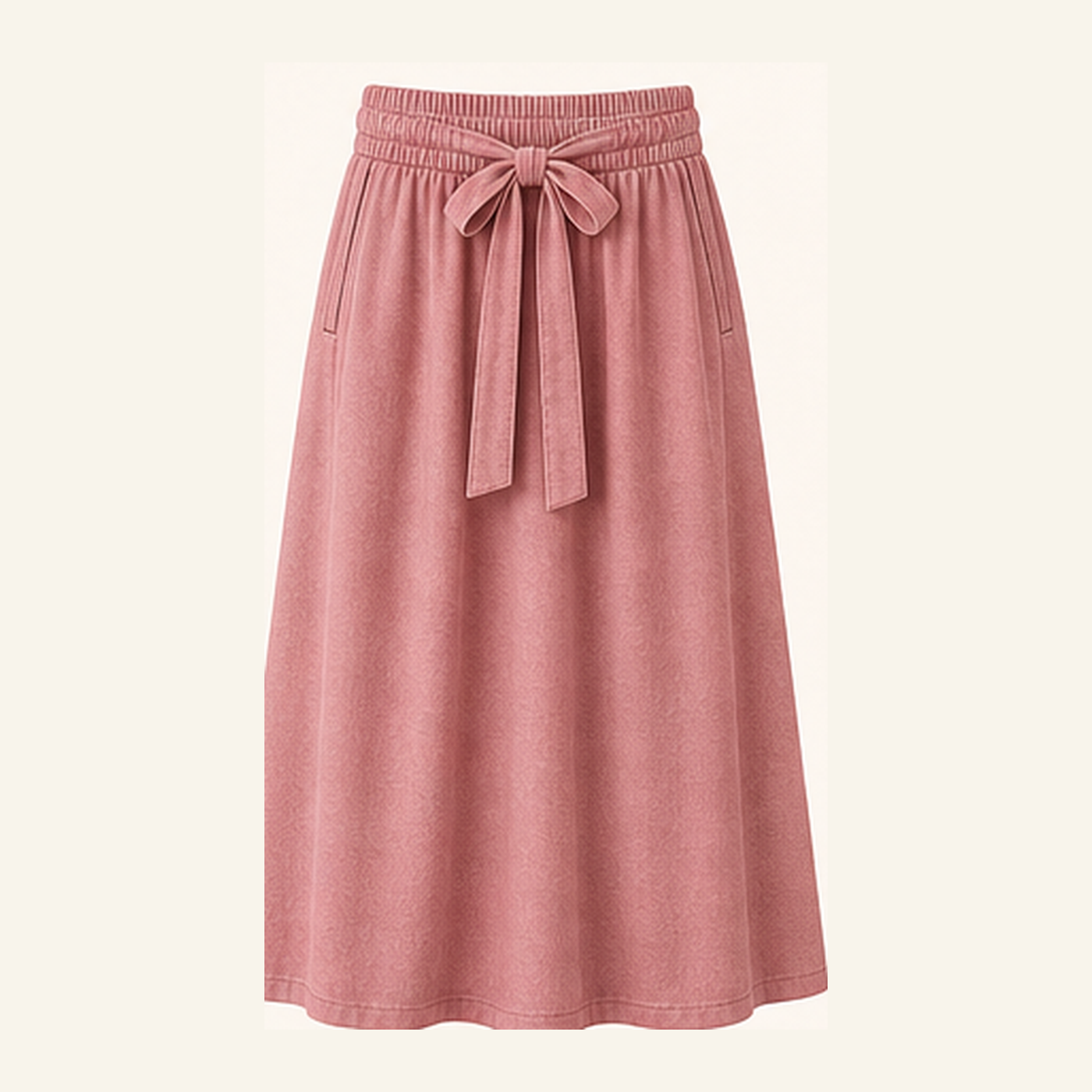 Women's Pull-On Tie Waist Midi A-Line Skirts