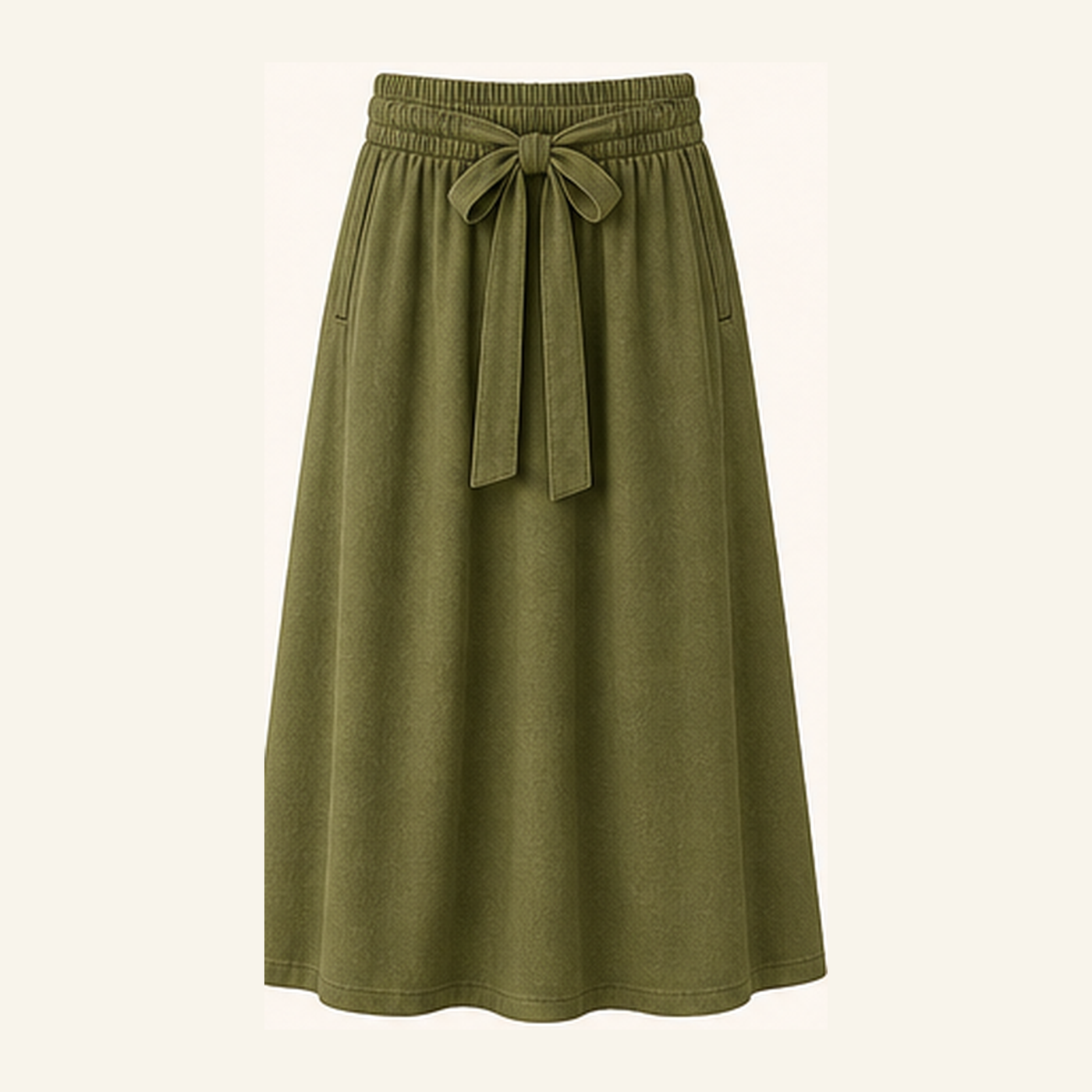 Women's Pull-On Tie Waist Midi A-Line Skirts
