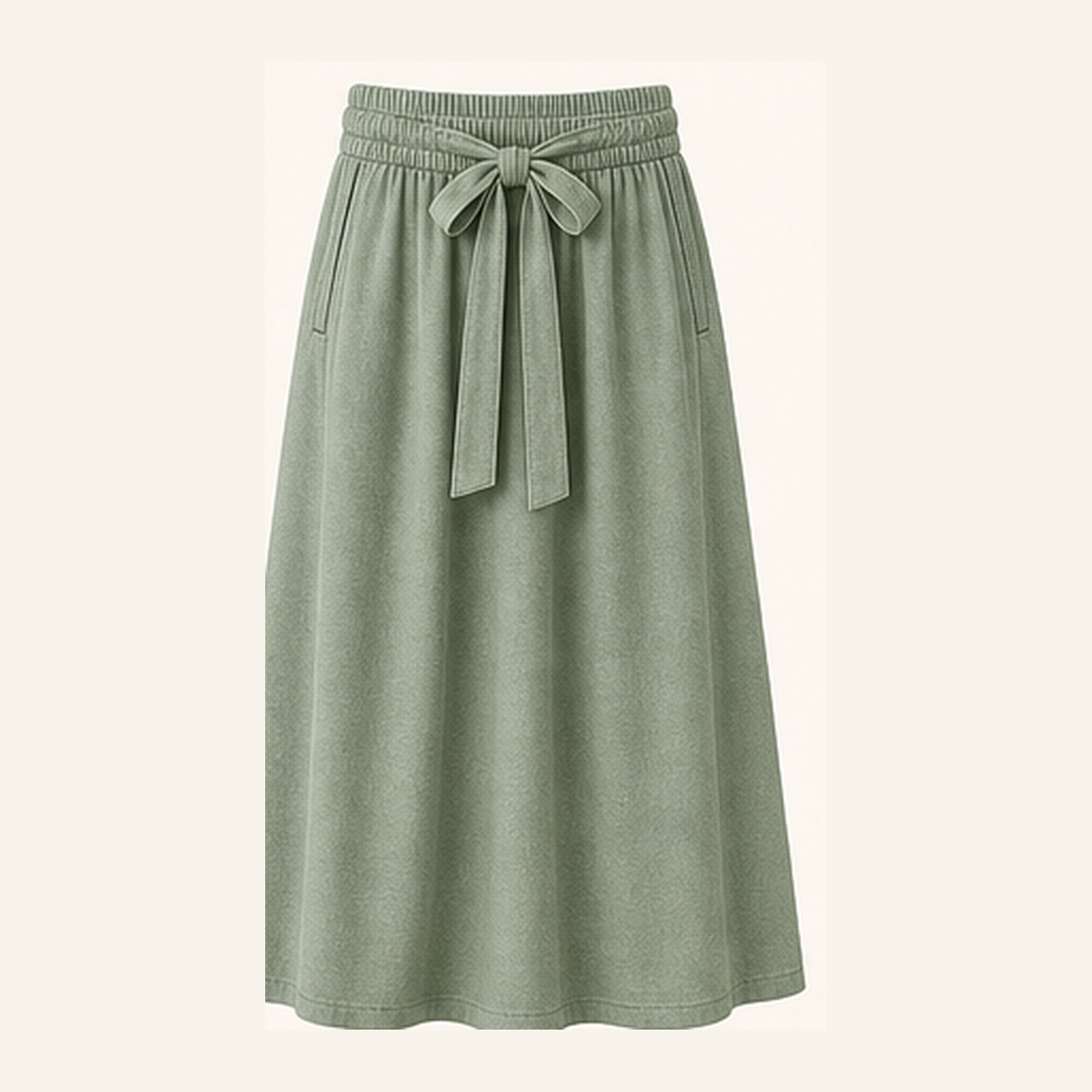 Women's Pull-On Tie Waist Midi A-Line Skirts