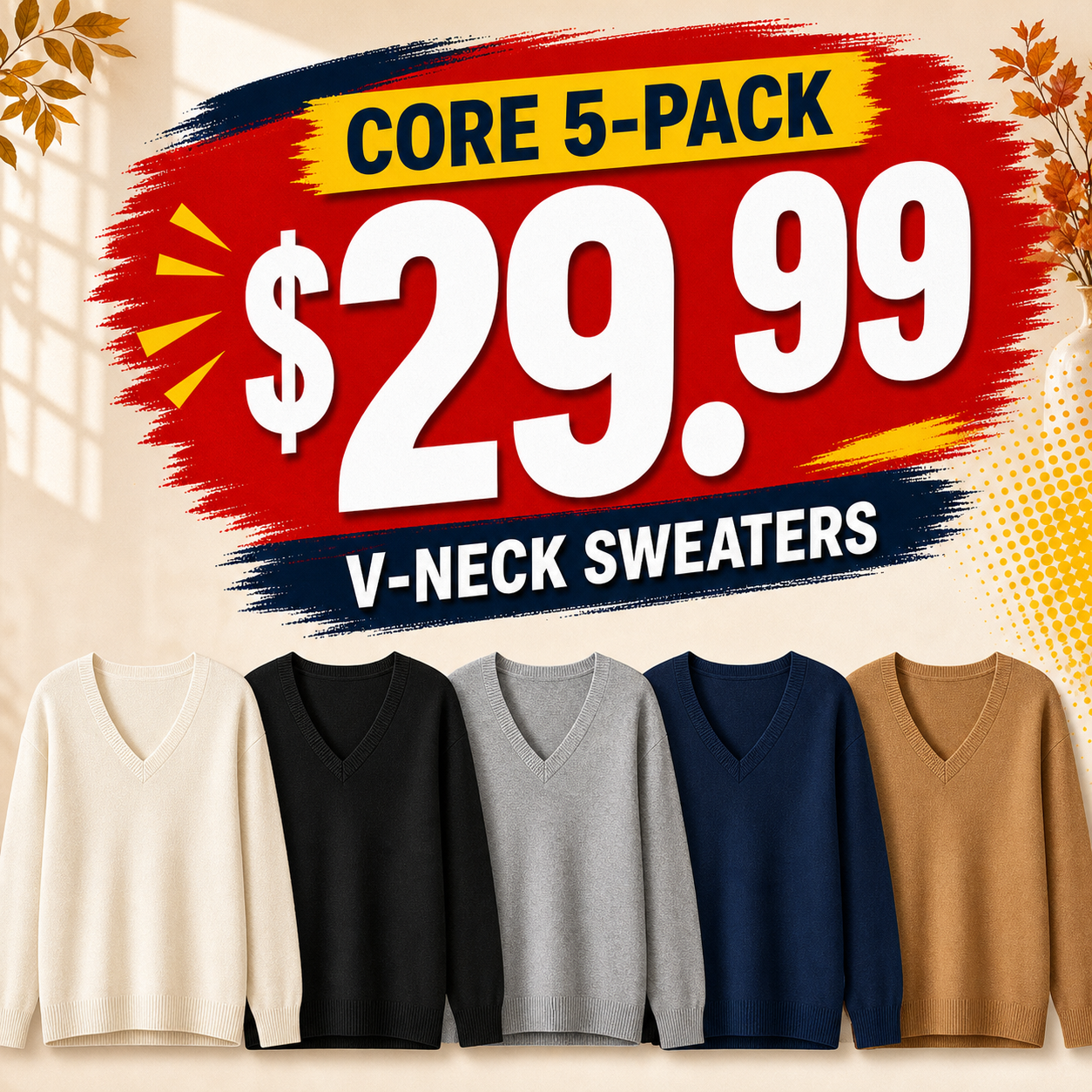 Women's V-Neck Pullover Sweaters