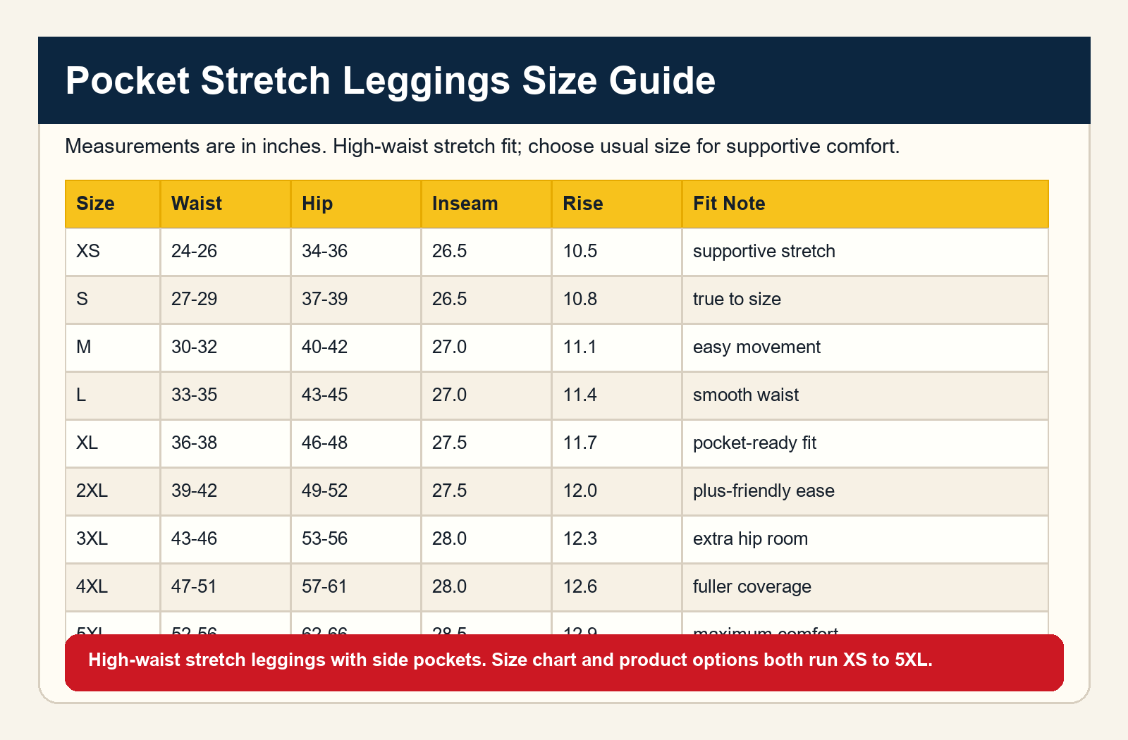 Women's High-Waist Pocket Stretch Leggings