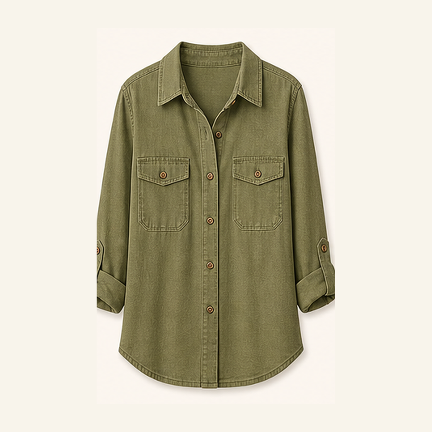 Women's Cotton Utility Button-Up Shirts