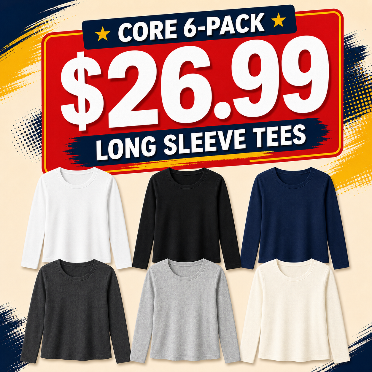 Women's Long Sleeve Crew Neck Tees