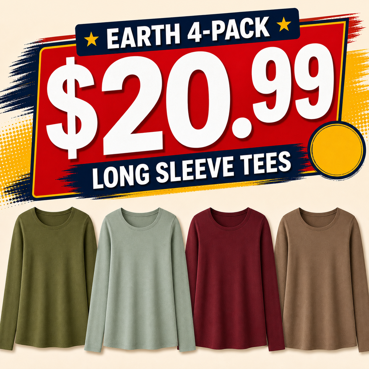 Women's Long Sleeve Crew Neck Tees