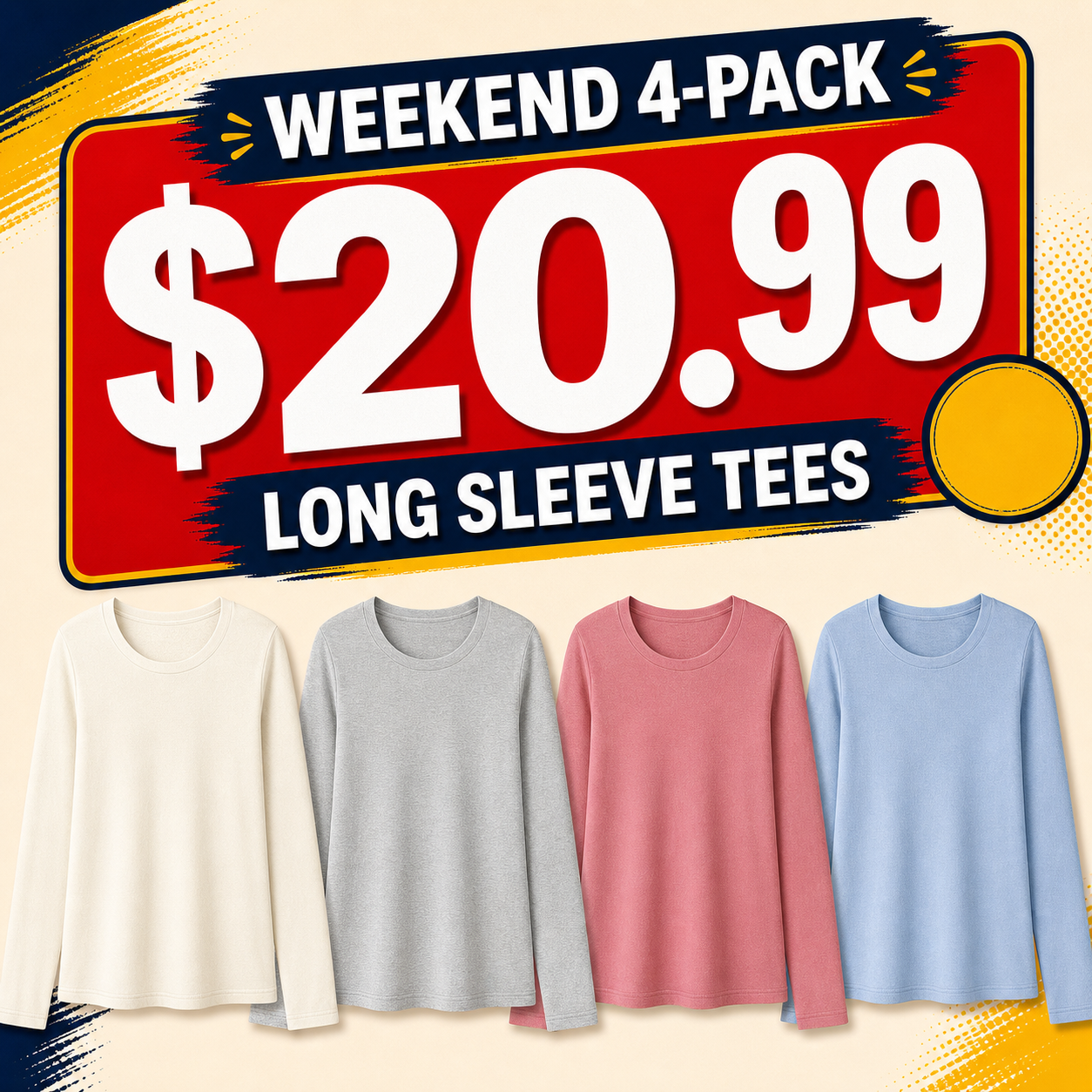 Women's Long Sleeve Crew Neck Tees