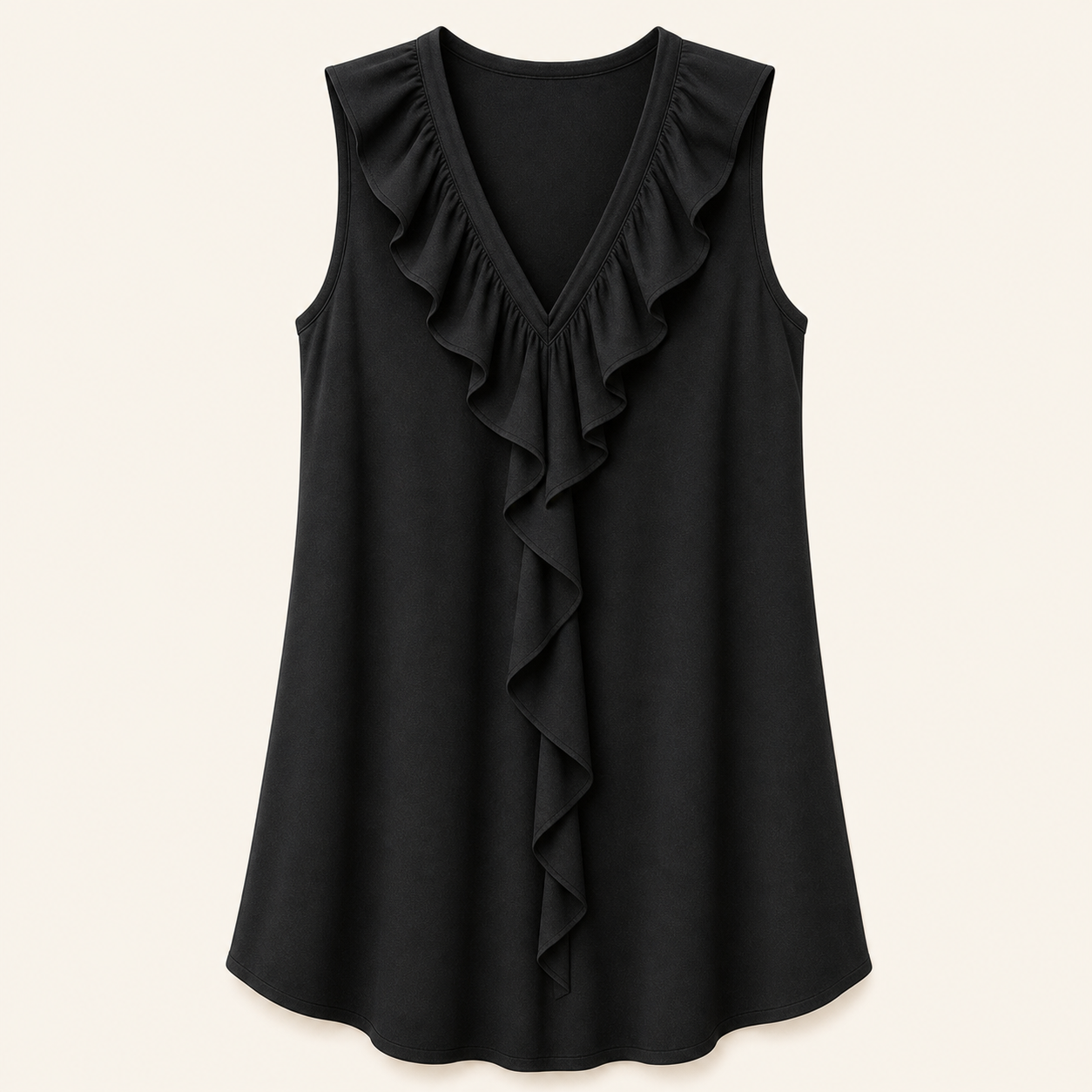 Women's Ruffle V-Neck Sleeveless Blouses
