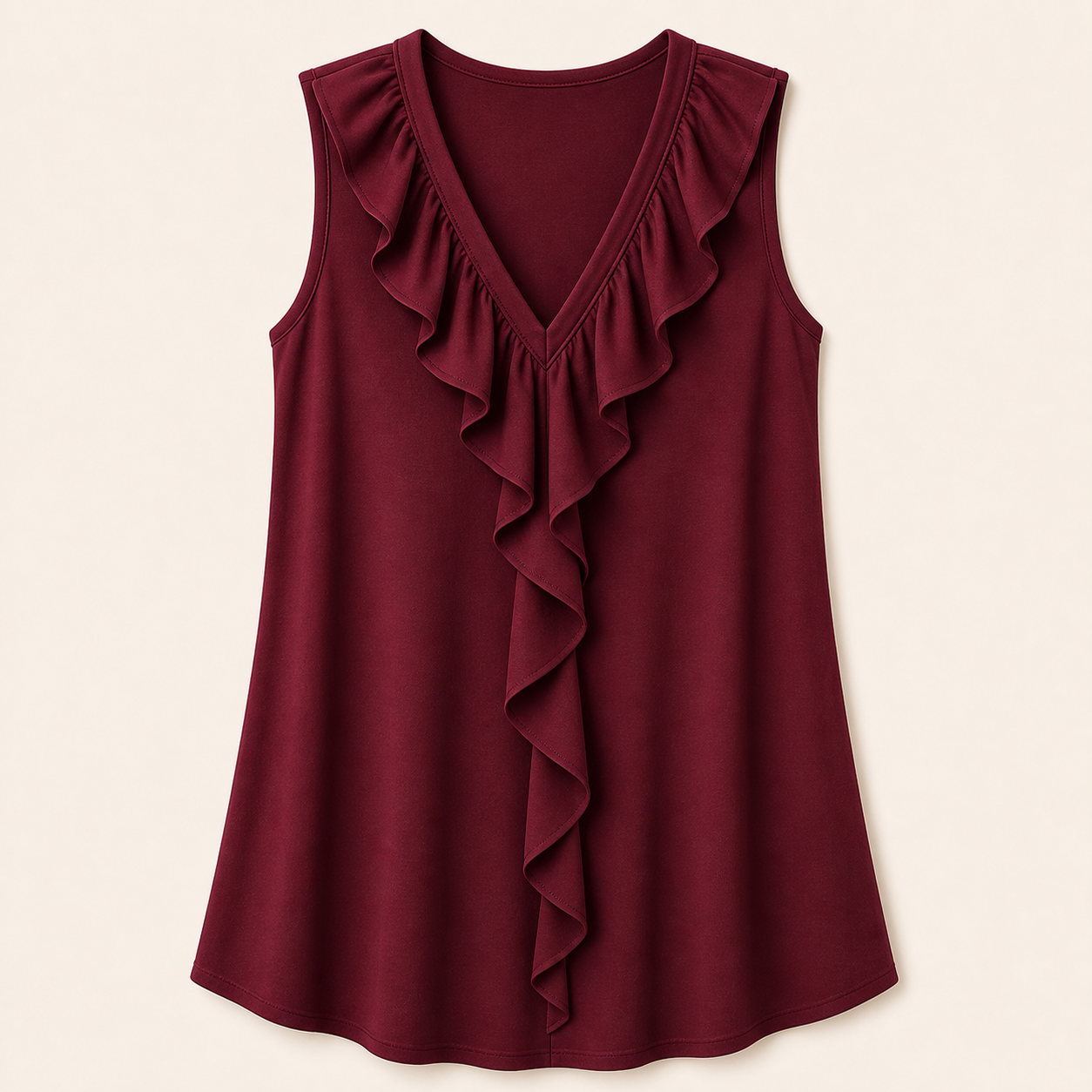Women's Ruffle V-Neck Sleeveless Blouses
