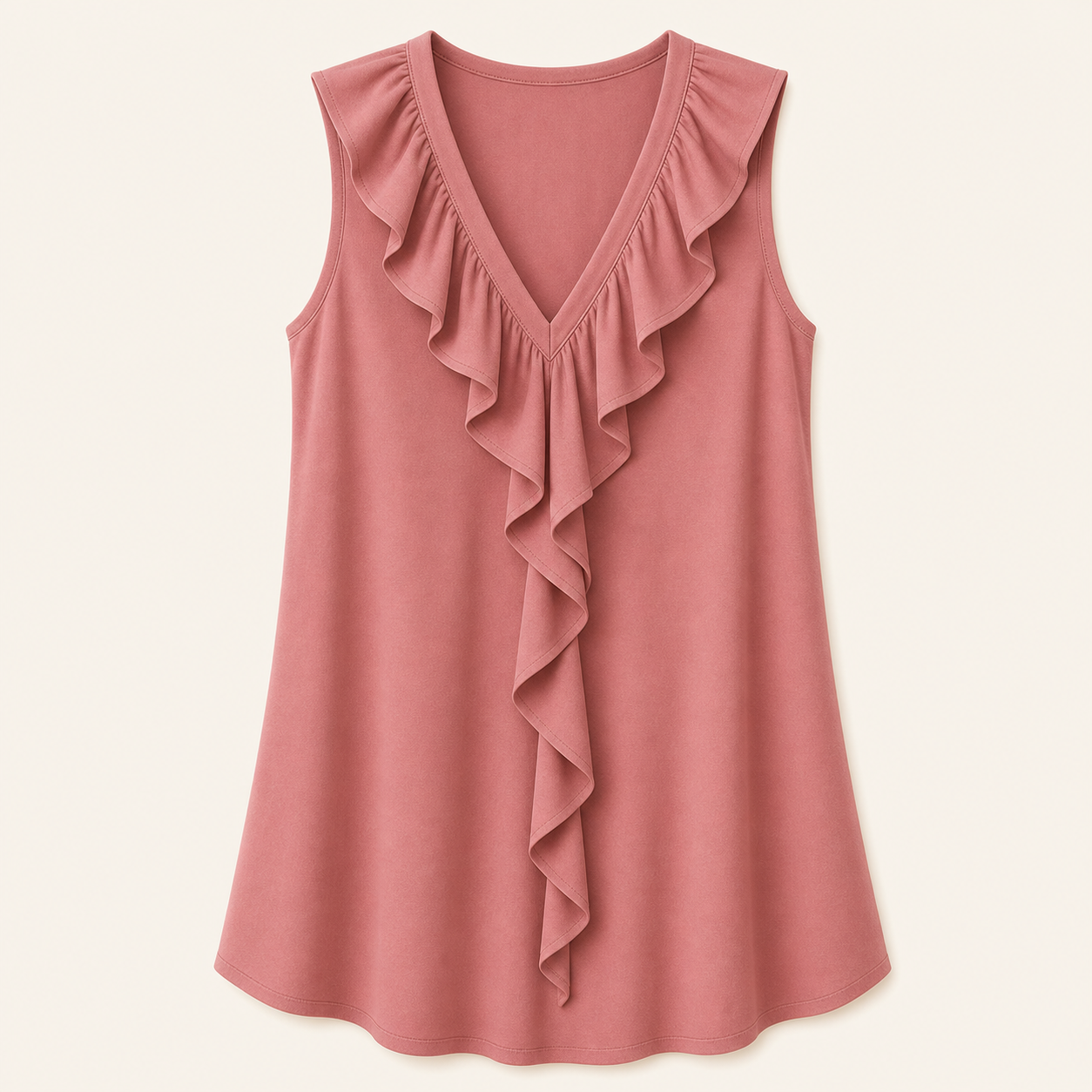 Women's Ruffle V-Neck Sleeveless Blouses