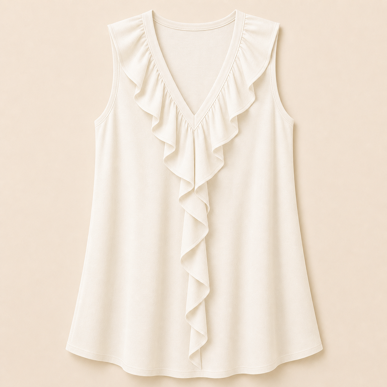 Women's Ruffle V-Neck Sleeveless Blouses