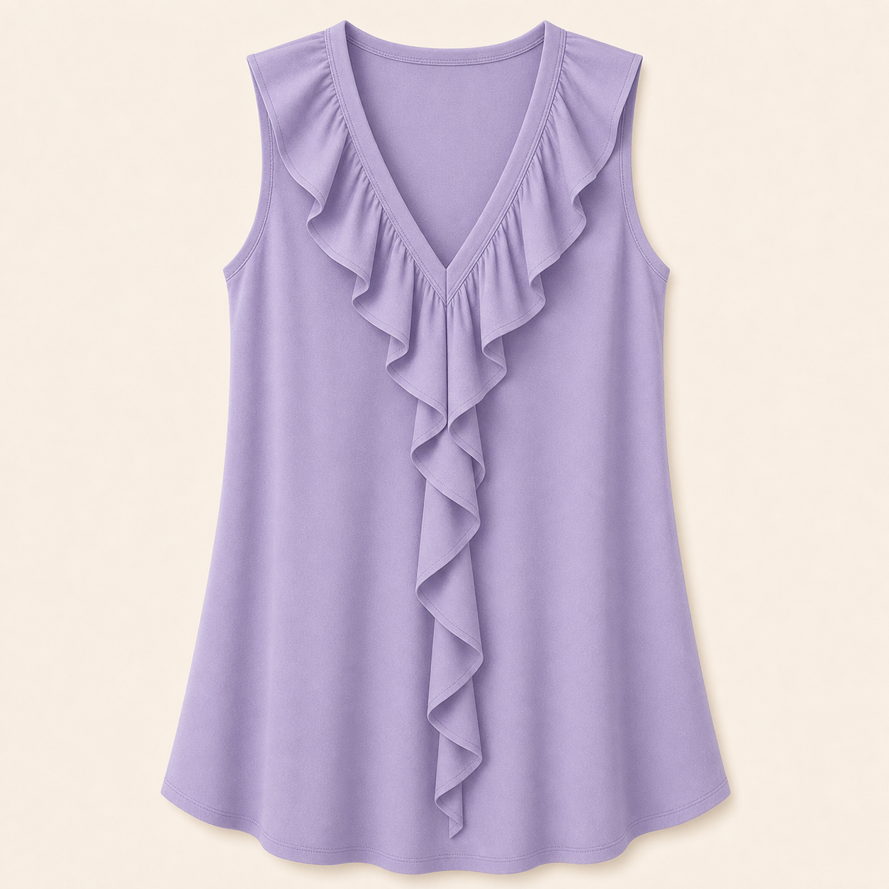 Women's Ruffle V-Neck Sleeveless Blouses