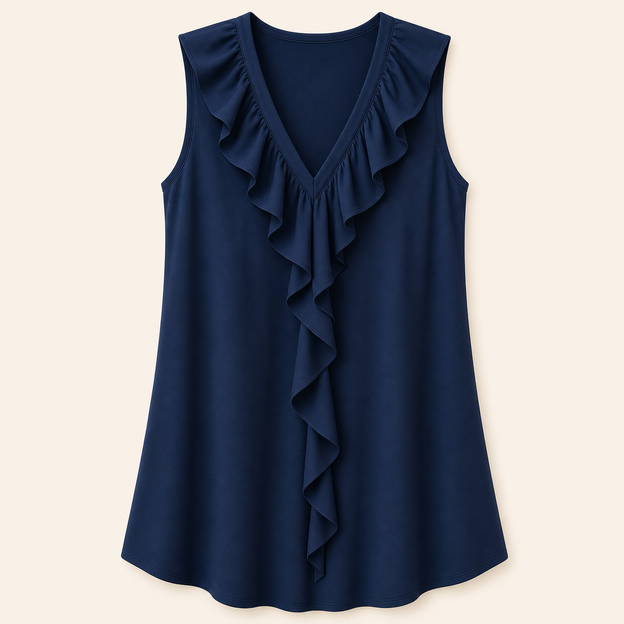 Women's Ruffle V-Neck Sleeveless Blouses
