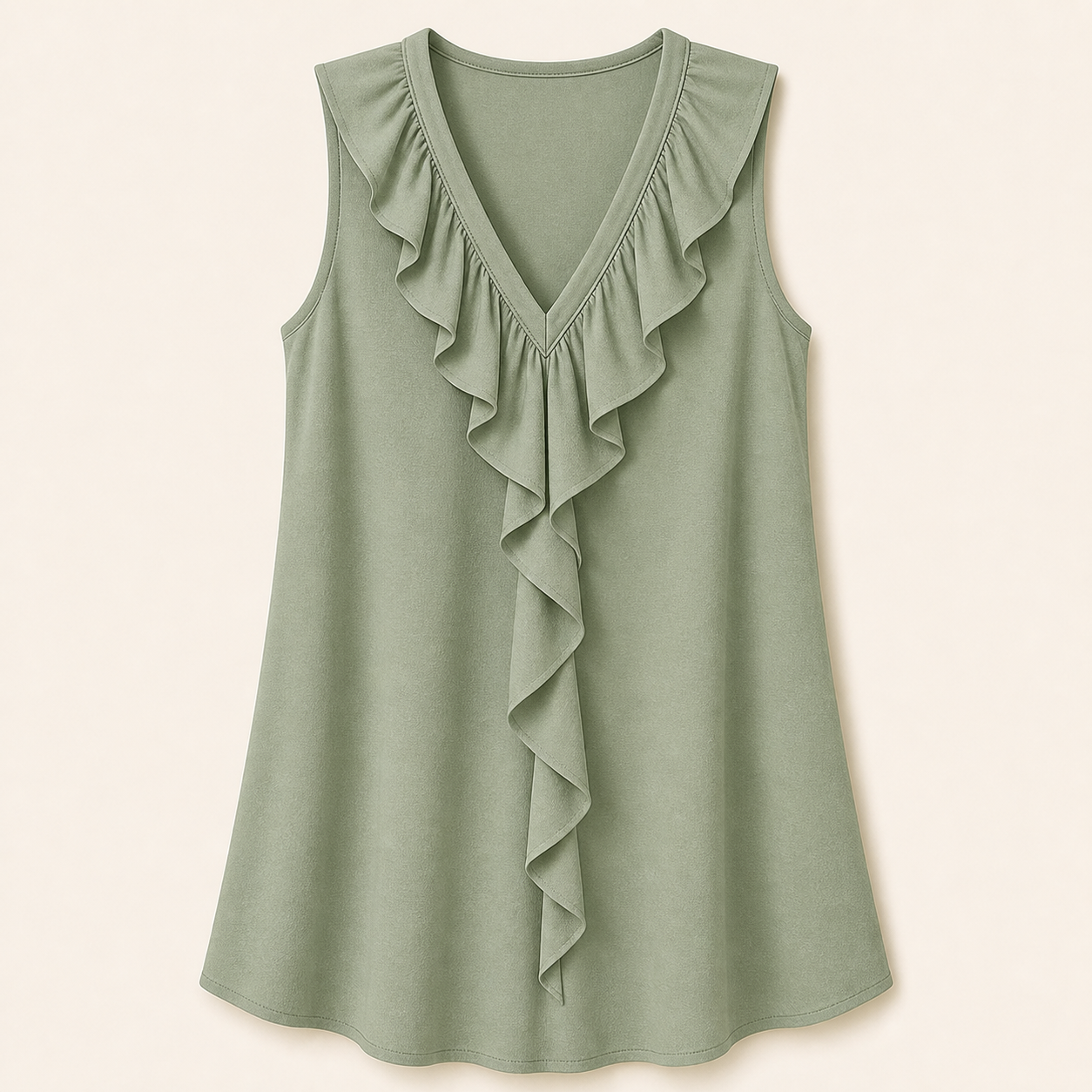 Women's Ruffle V-Neck Sleeveless Blouses
