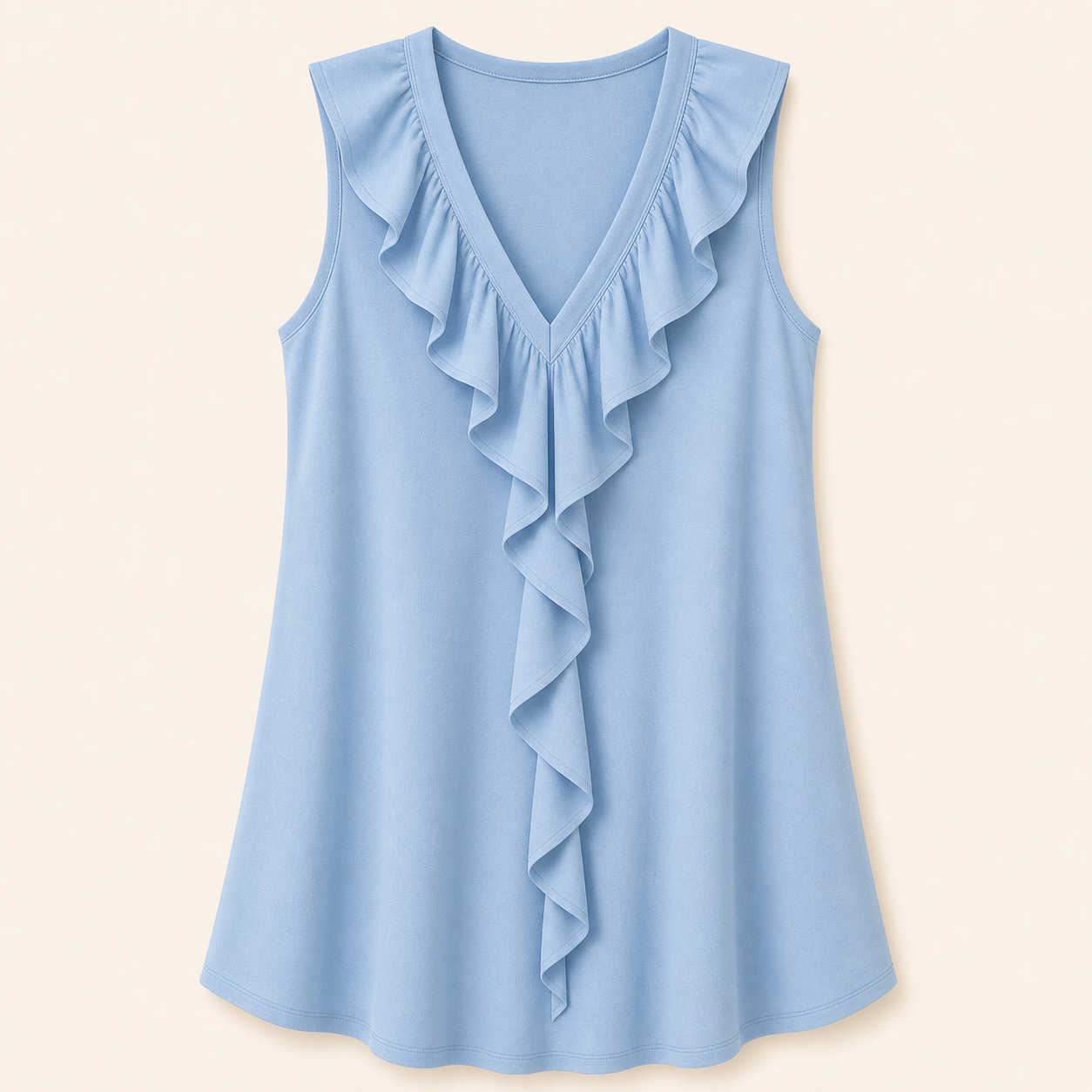 Women's Ruffle V-Neck Sleeveless Blouses
