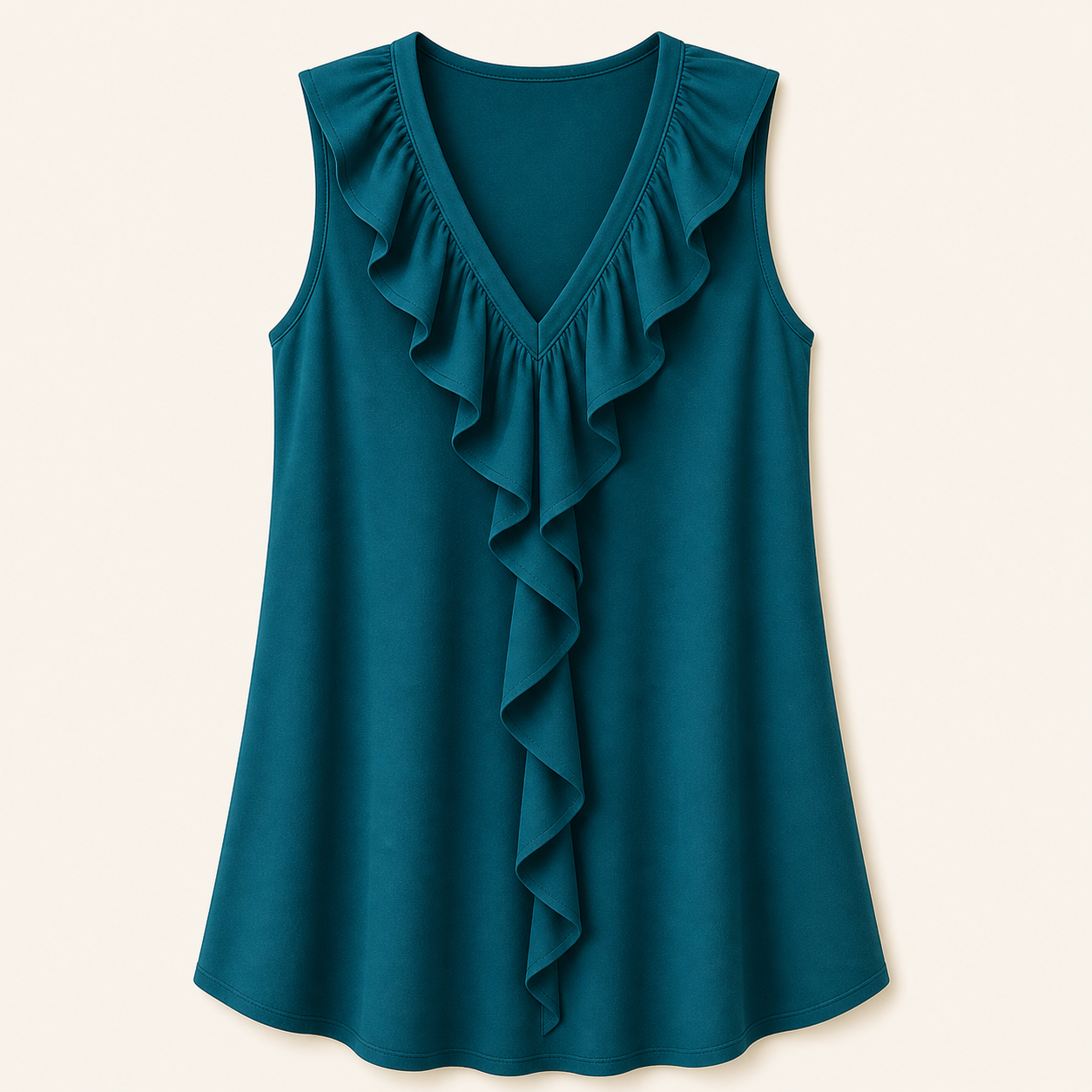 Women's Ruffle V-Neck Sleeveless Blouses