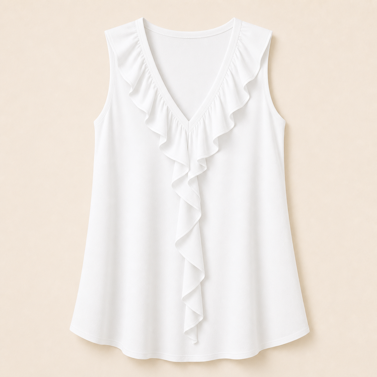 Women's Ruffle V-Neck Sleeveless Blouses