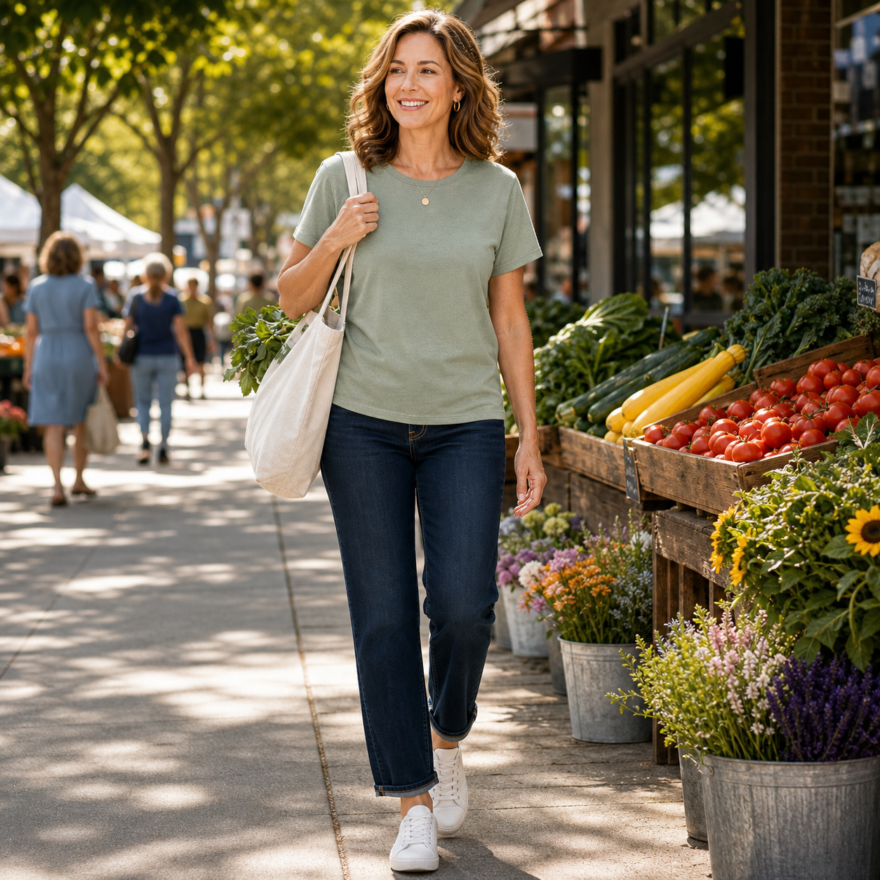 Women's Relaxed Crew-Neck Short Sleeve T-Shirts
