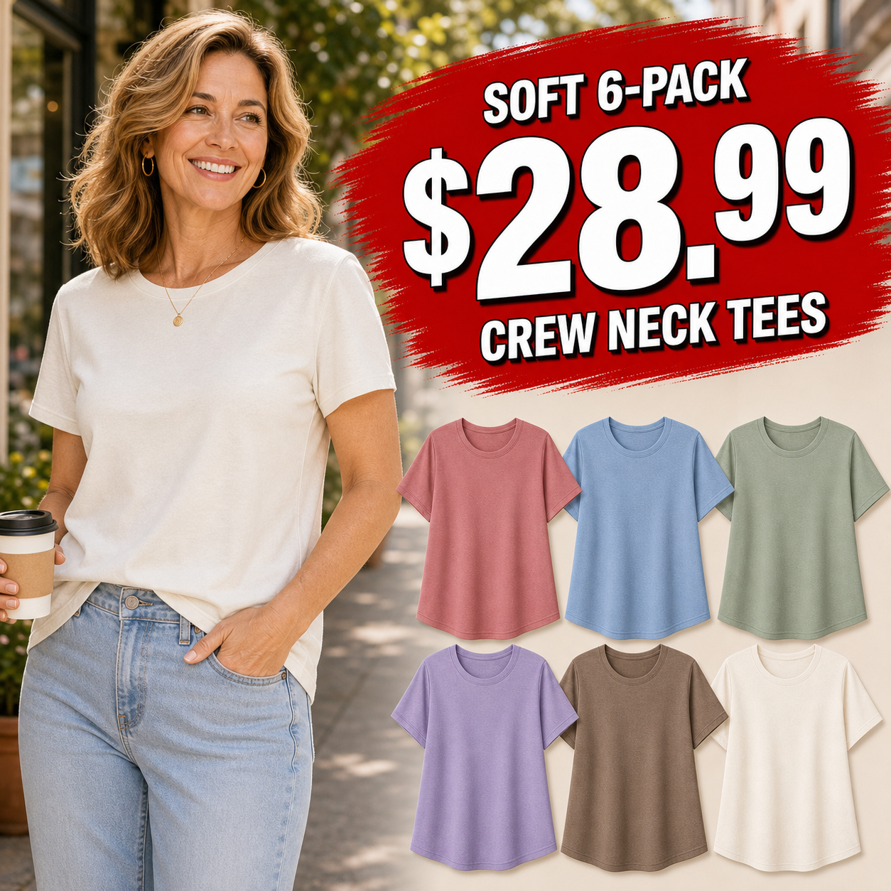 Women's Relaxed Crew-Neck Short Sleeve T-Shirts