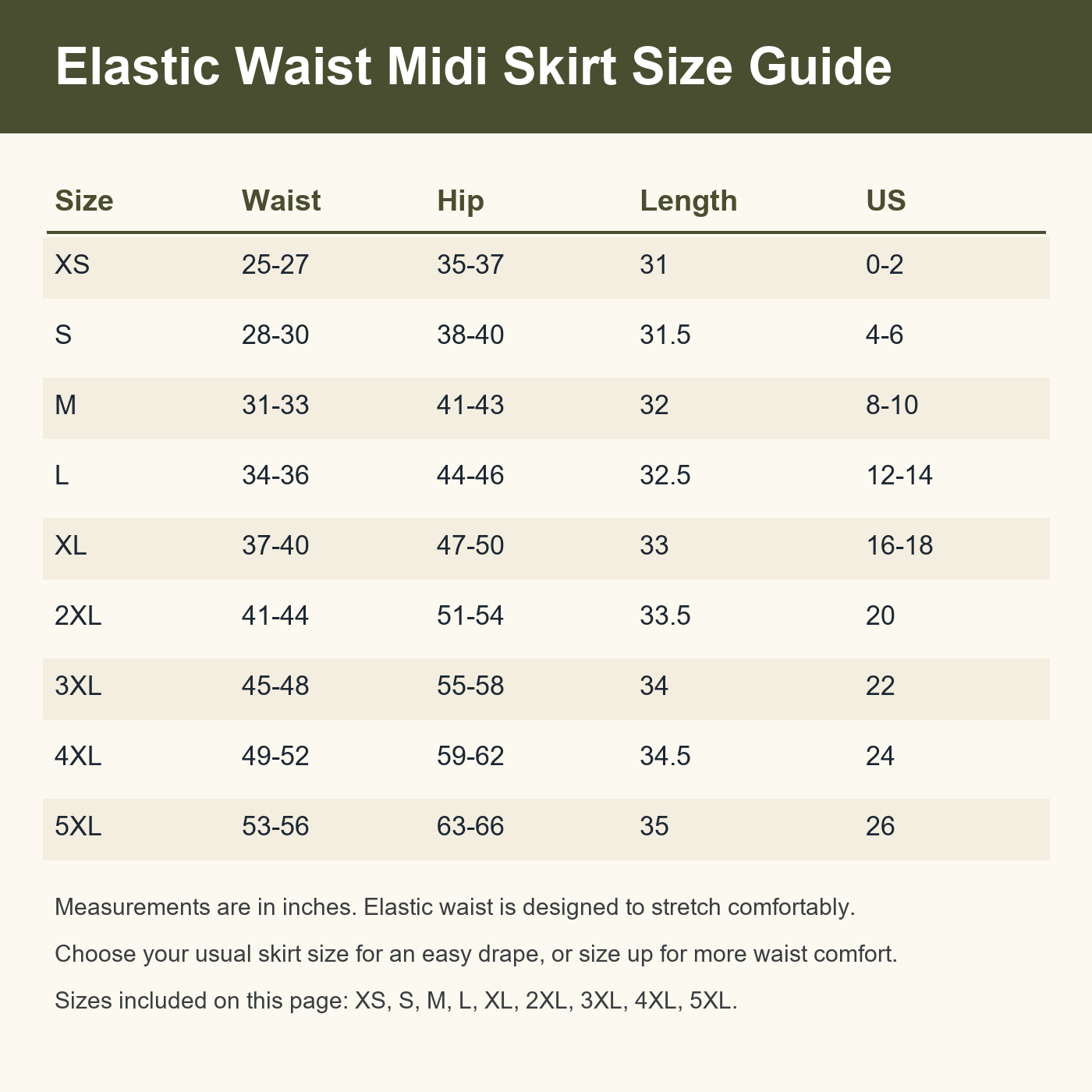 Women's Elastic Waist Tiered Midi Skirts