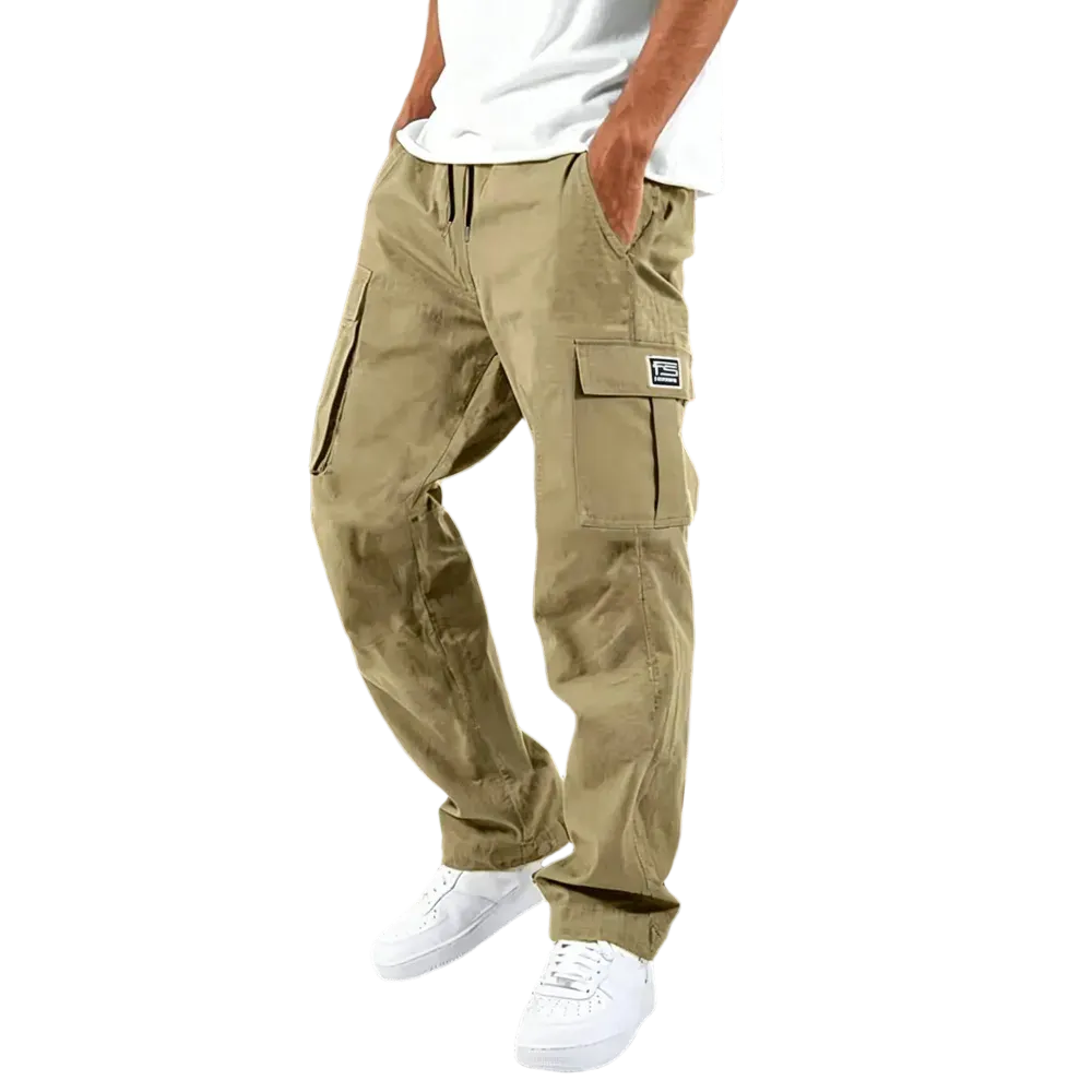Men's Multi-Pocket Drawstring Cargo Pants – Relaxed Fit Everyday Work & Casual Pants