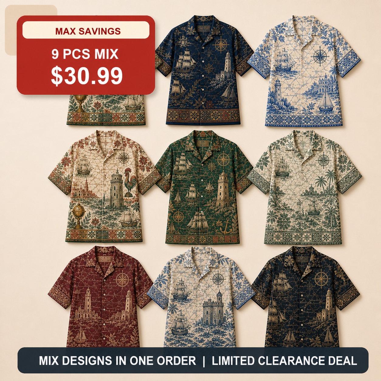 🔥CLEARANCE SALE🔥 Vintage Maritime Hawaiian Shirt