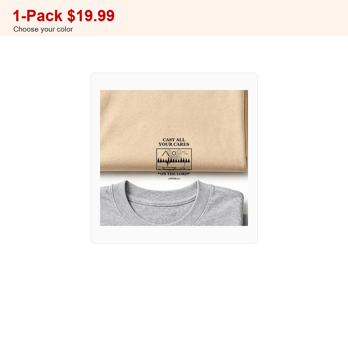 Final GPT 1200 men's Cast All Your Cares fishing tee - bundle 1pack