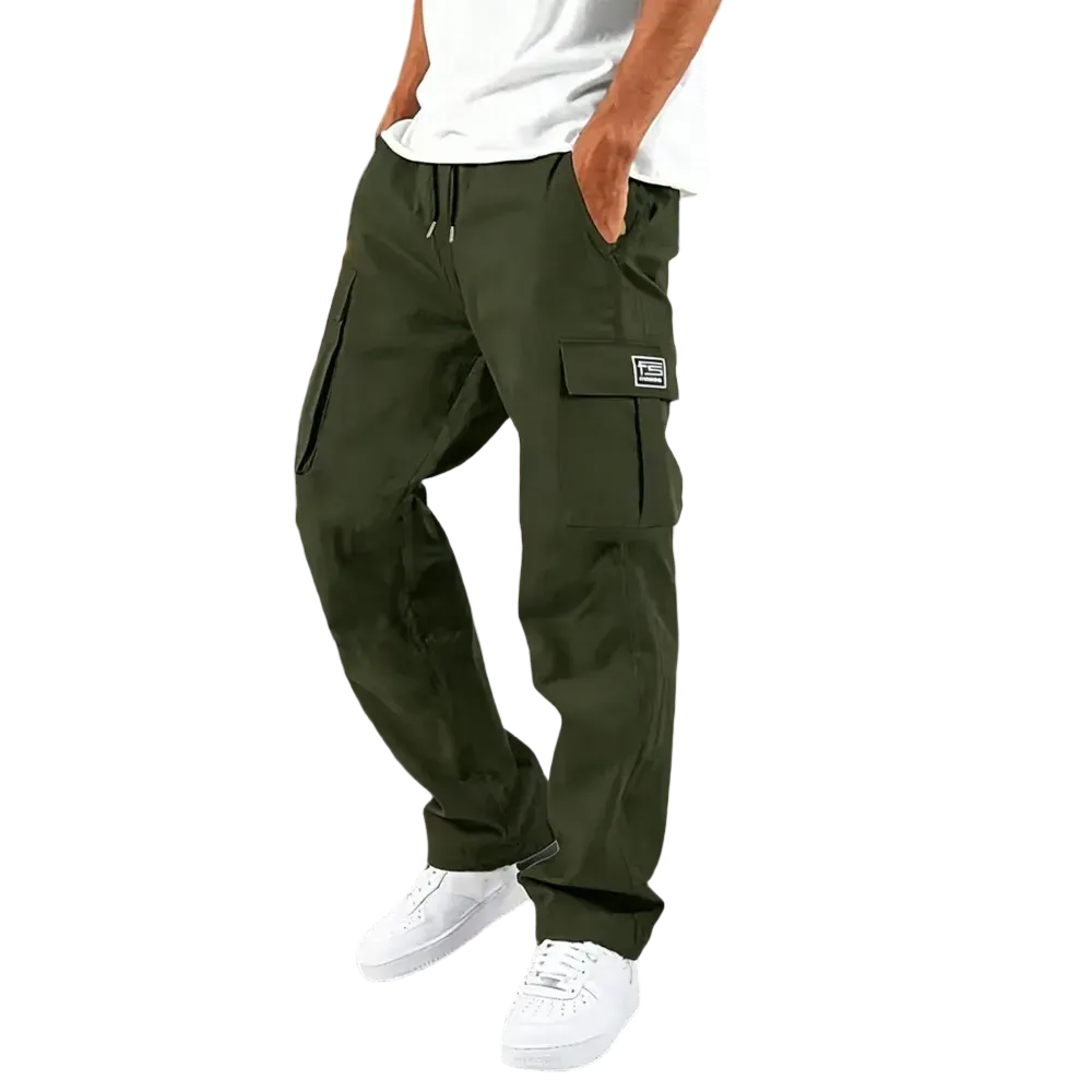 Men's Multi-Pocket Drawstring Cargo Pants – Relaxed Fit Everyday Work & Casual Pants