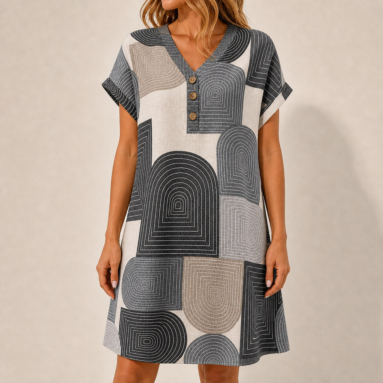 Charcoal Geo Print