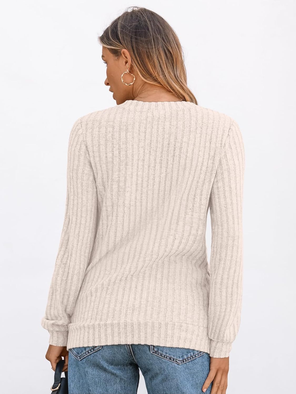 🔥Trendy Women’s V Neck Long Sleeve Tunic Sweater Fall 