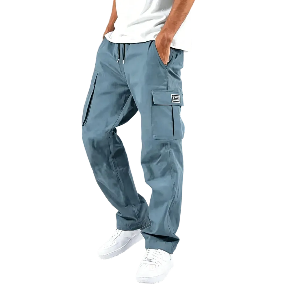 Men's Multi-Pocket Drawstring Cargo Pants – Relaxed Fit Everyday Work & Casual Pants
