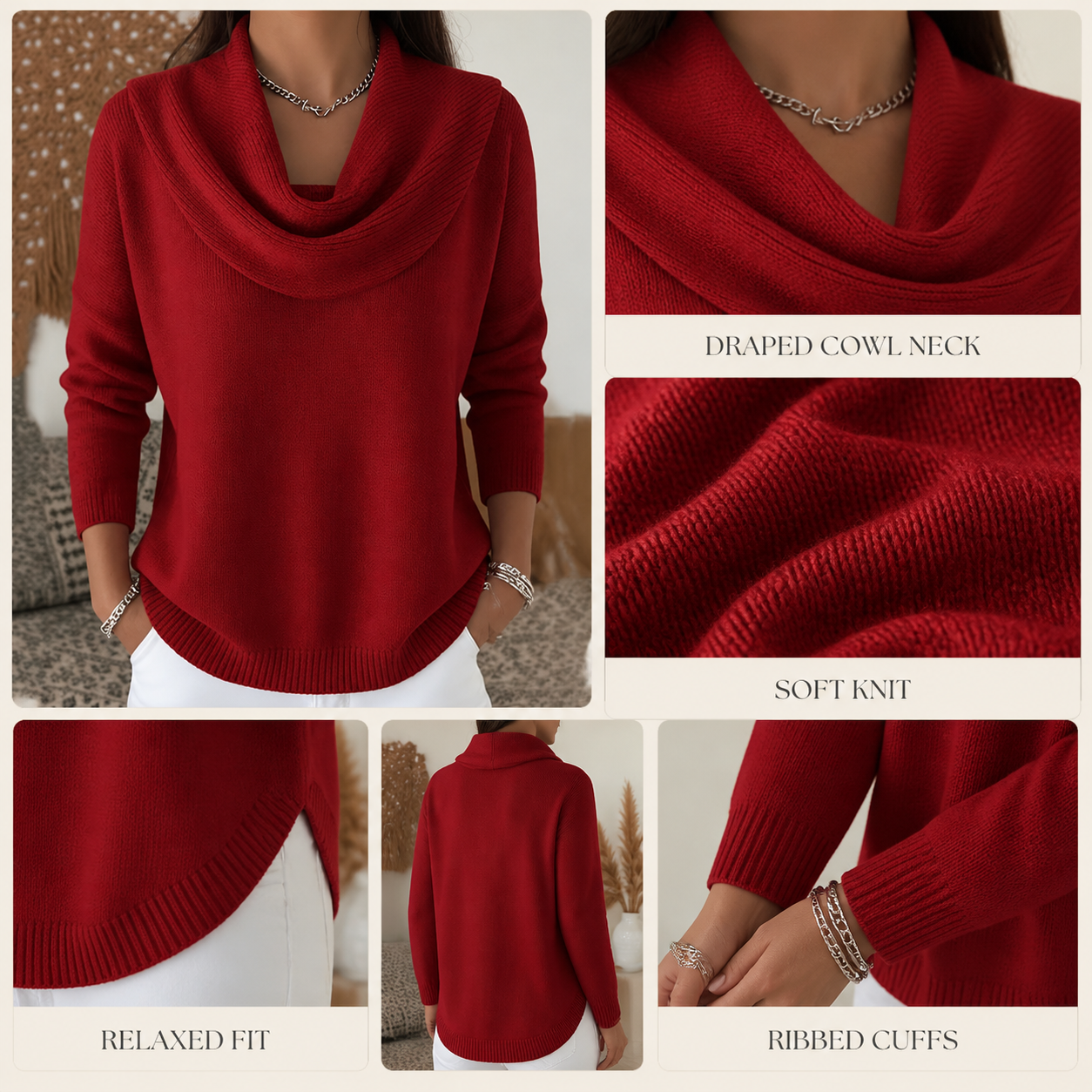 Store Closing Clearance⚡10 Pack for $34.99⚡Women's Cowl Neck Knit Sweater
