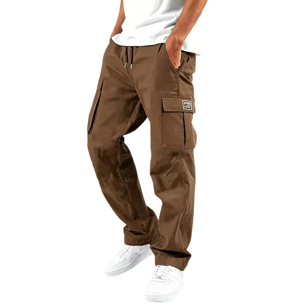 Men's Multi-Pocket Drawstring Cargo Pants – Relaxed Fit Everyday Work & Casual Pants