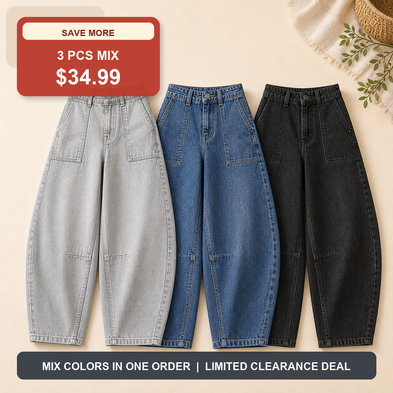 3 PCS MIX ONLY $34.99