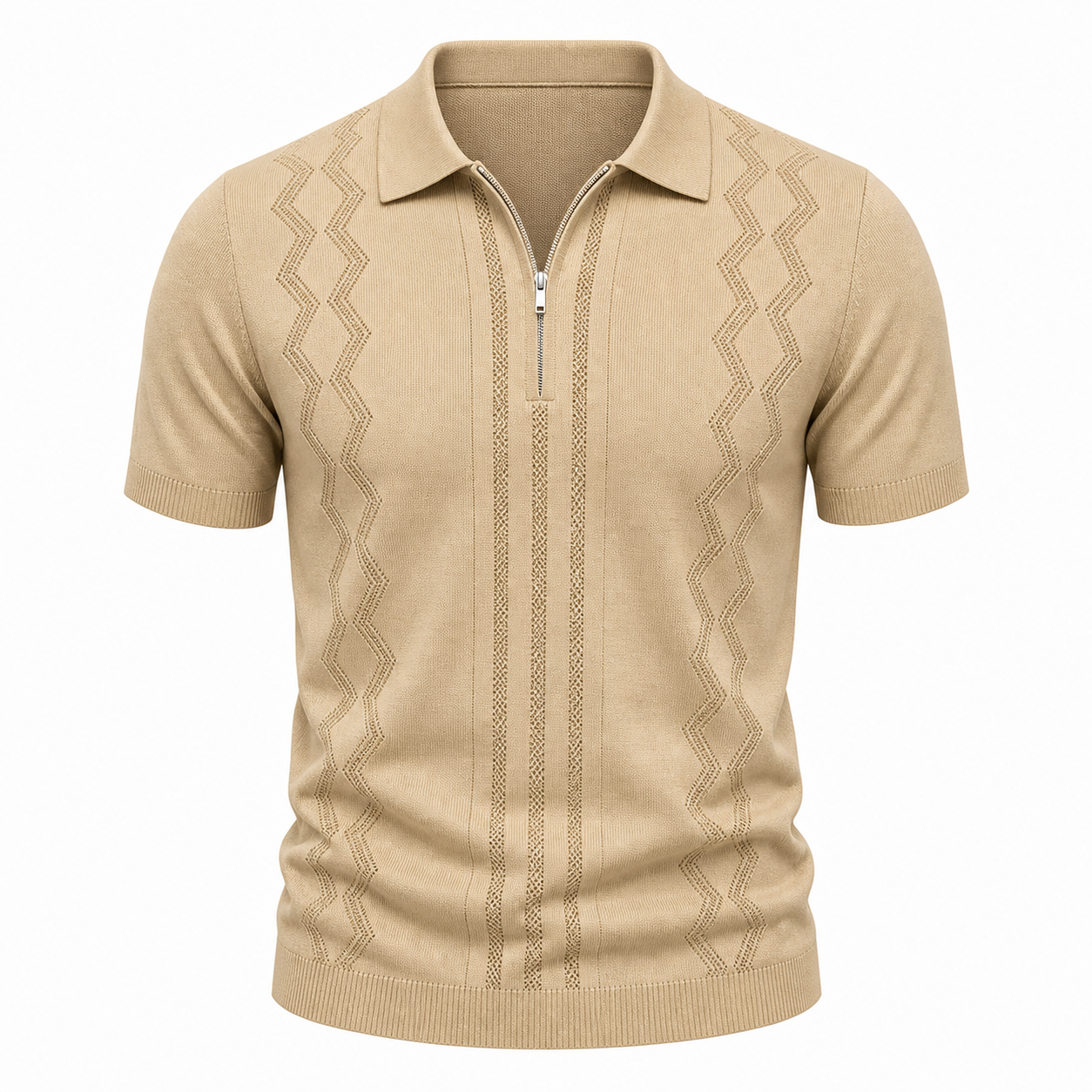 🔥CLEARANCE SALE🔥 Short Sleeve Knit Zip Polo
