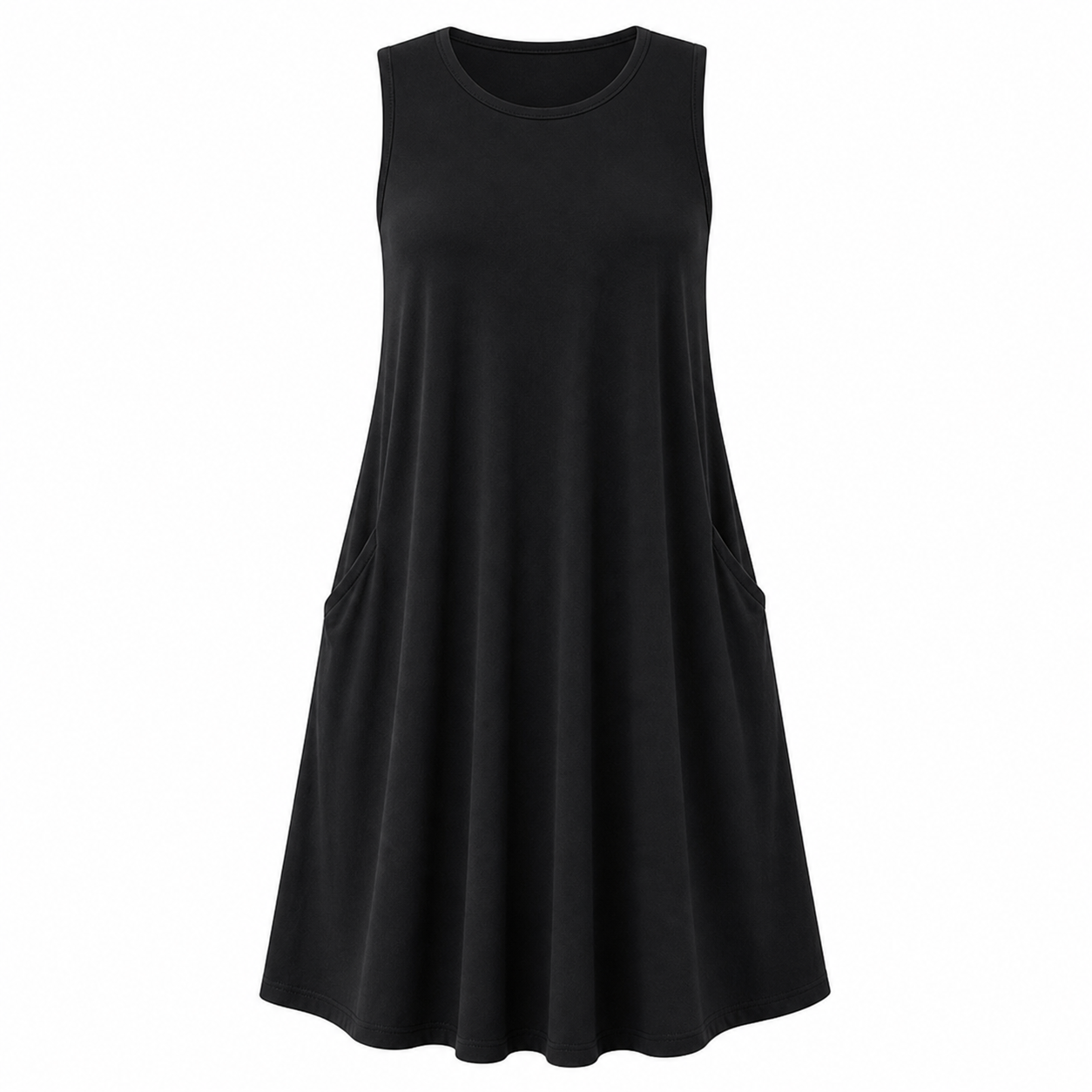 🔥CLEARANCE SALE🔥 Sleeveless Pocket Swing Dress - Black