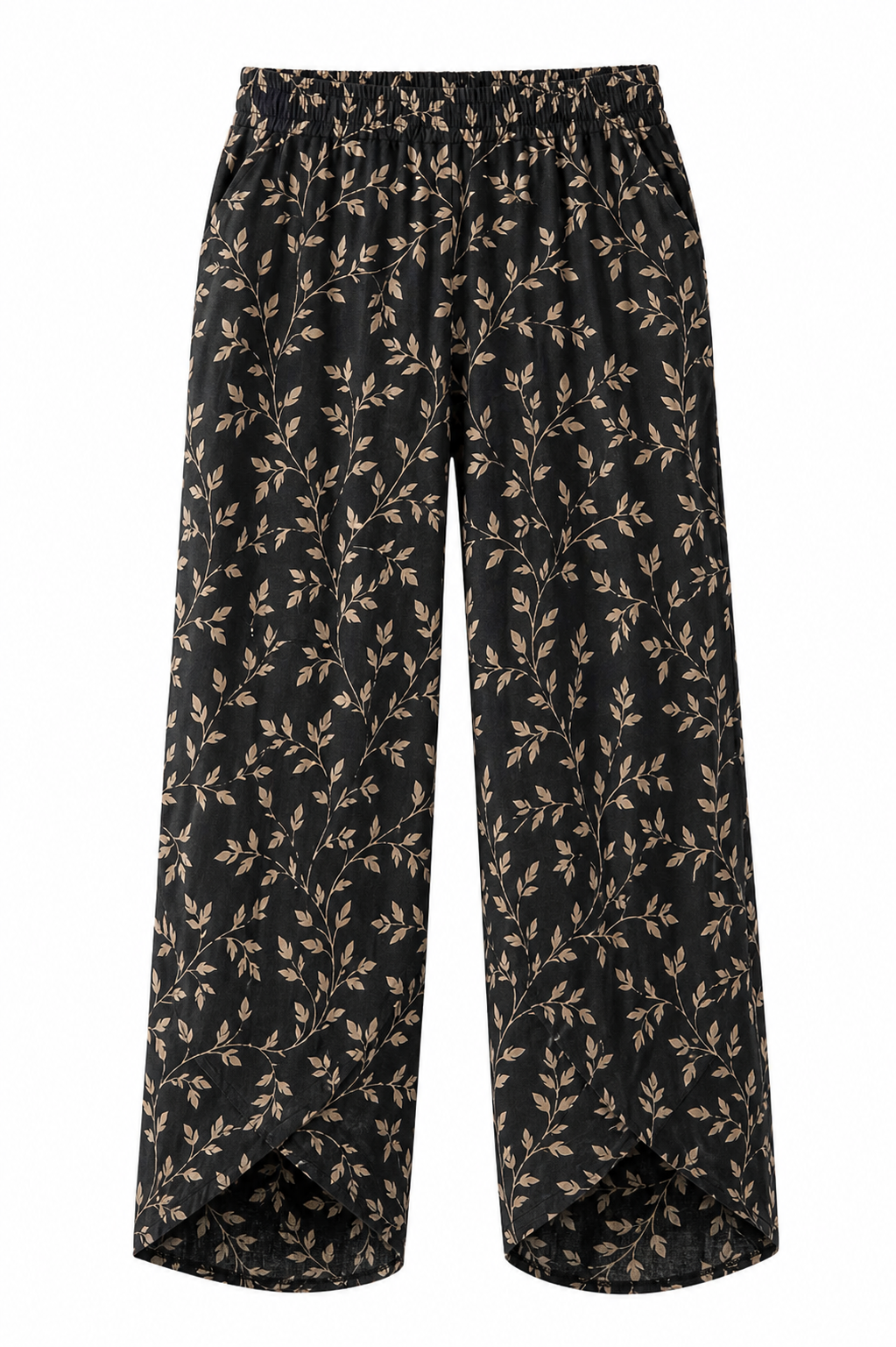 🔥CLEARANCE SALE🔥 Botanical Wrap-Hem Pull-On Pants - Black
