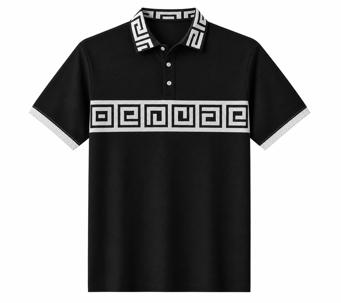 🔥CLEARANCE SALE🔥 Greek Key Contrast Polo Shirt
