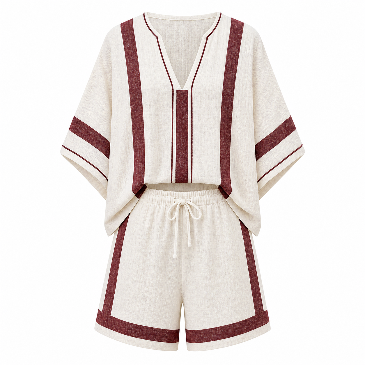 🔥CLEARANCE SALE🔥 Resort Two-Piece Shorts Set - Burgundy