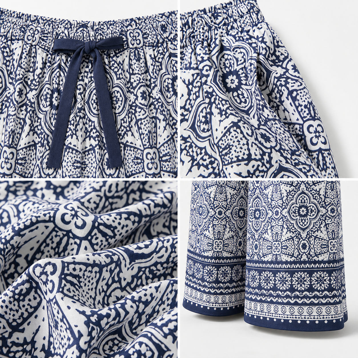 🔥CLEARANCE SALE🔥 Printed Wide-Leg Pull-On Pants - Details
