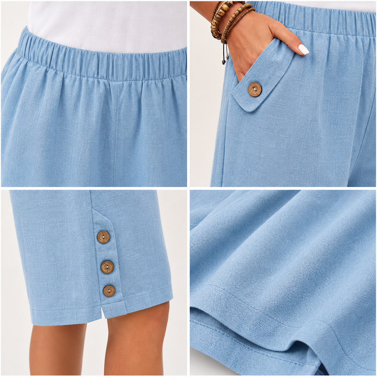 🔥CLEARANCE SALE🔥 Elastic-Waist Bermuda Shorts - Details