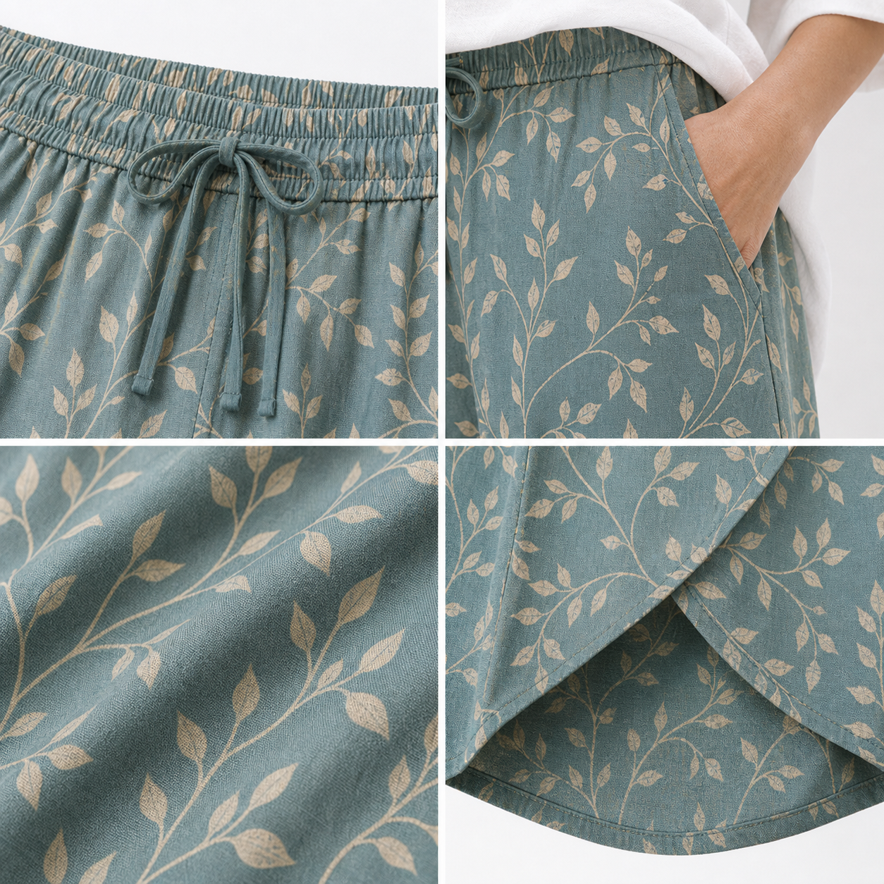 🔥CLEARANCE SALE🔥 Botanical Wrap-Hem Pull-On Pants - Details
