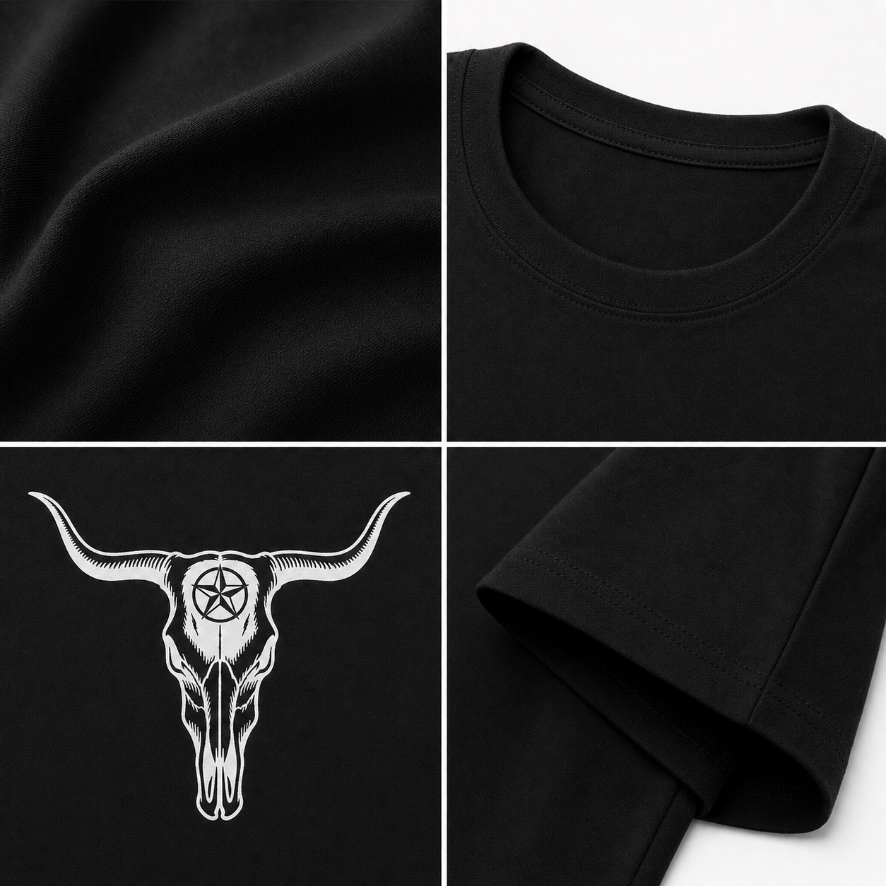 🔥CLEARANCE SALE🔥 Western Bull Skull Graphic T-Shirt - Details