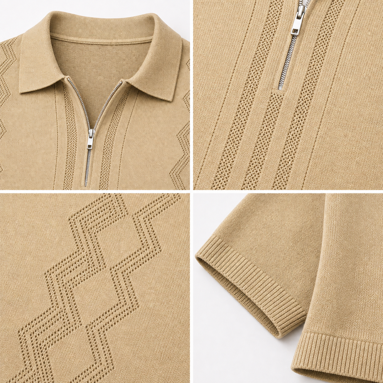 🔥CLEARANCE SALE🔥 Short Sleeve Knit Zip Polo - Details
