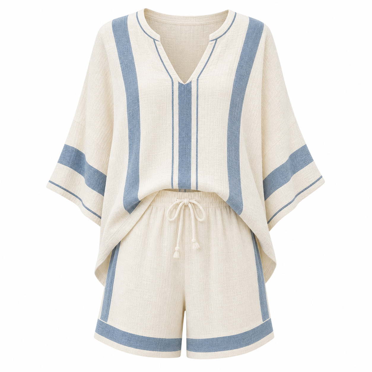 🔥CLEARANCE SALE🔥 Resort Two-Piece Shorts Set - Dusty Blue