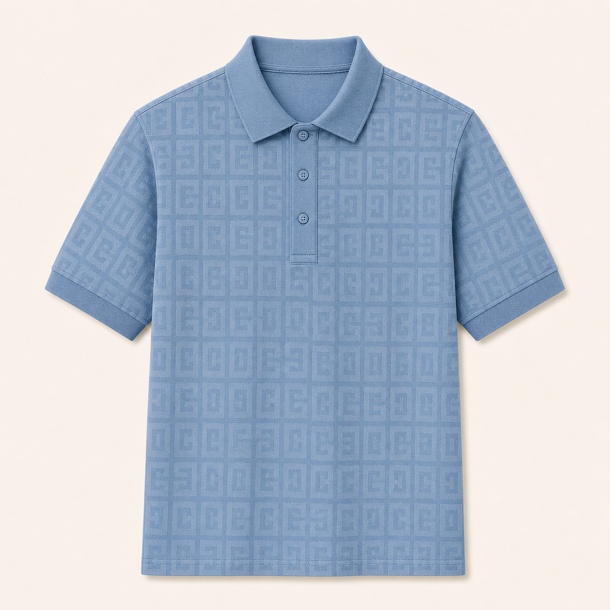 🔥CLEARANCE SALE🔥 Unisex Tonal Jacquard Polo Shirt - Dusty Blue