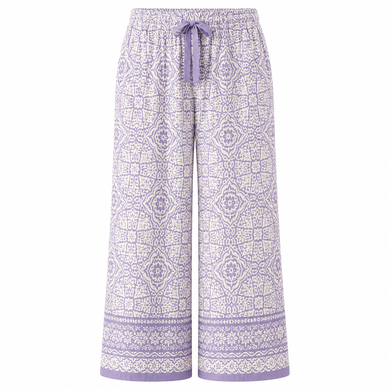 🔥CLEARANCE SALE🔥 Printed Wide-Leg Pull-On Pants - Lavender