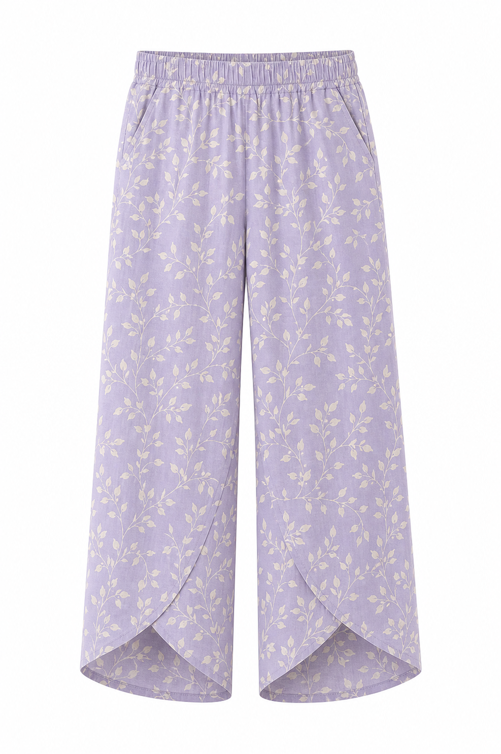 🔥CLEARANCE SALE🔥 Botanical Wrap-Hem Pull-On Pants - Lavender