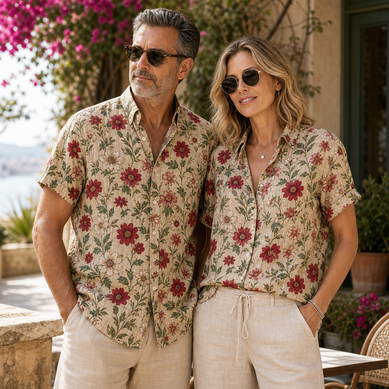 🔥CLEARANCE SALE🔥 Unisex Vintage Floral Linen Shirt - Lifestyle
