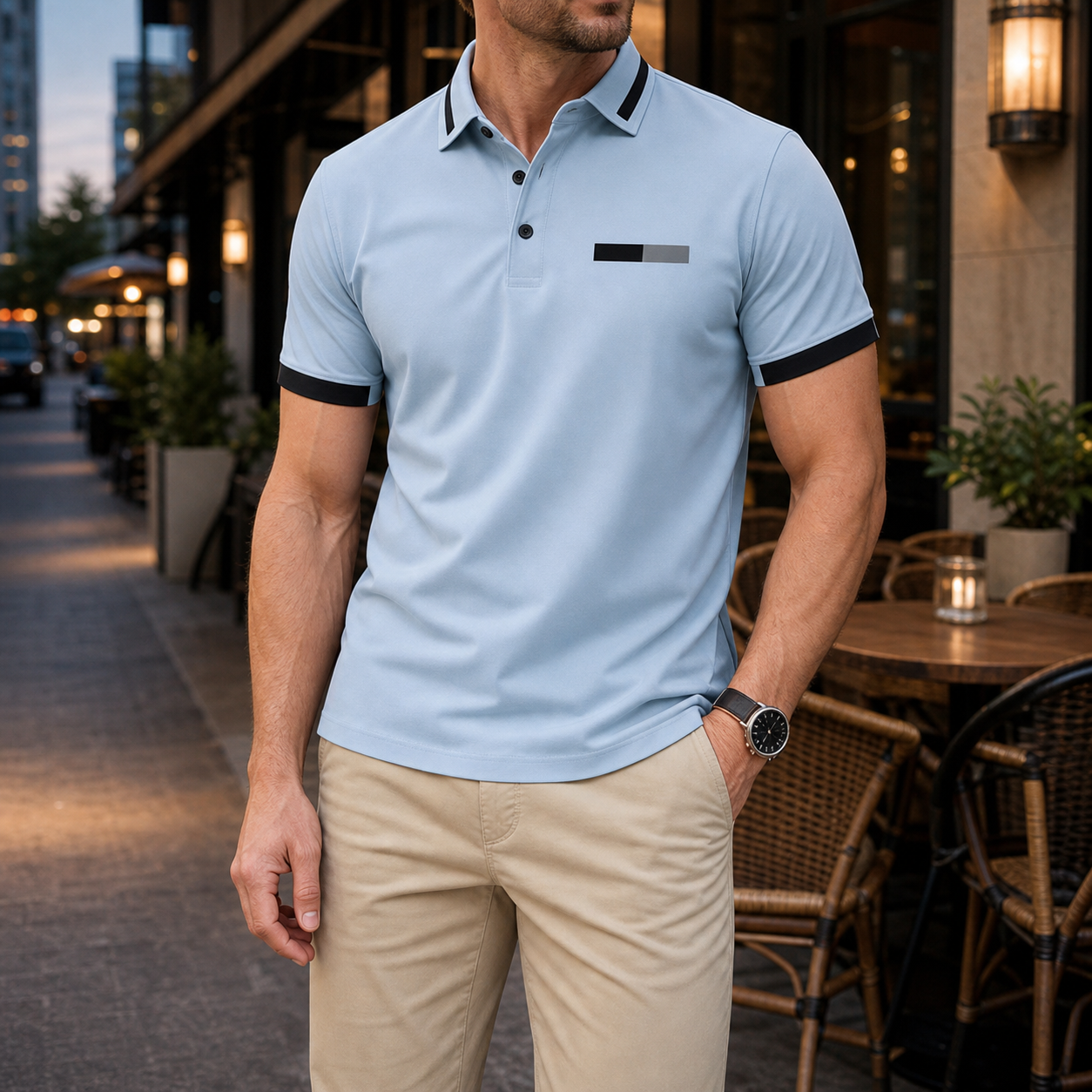 🔥CLEARANCE SALE🔥 Contrast-Trim Performance Polo - Lifestyle