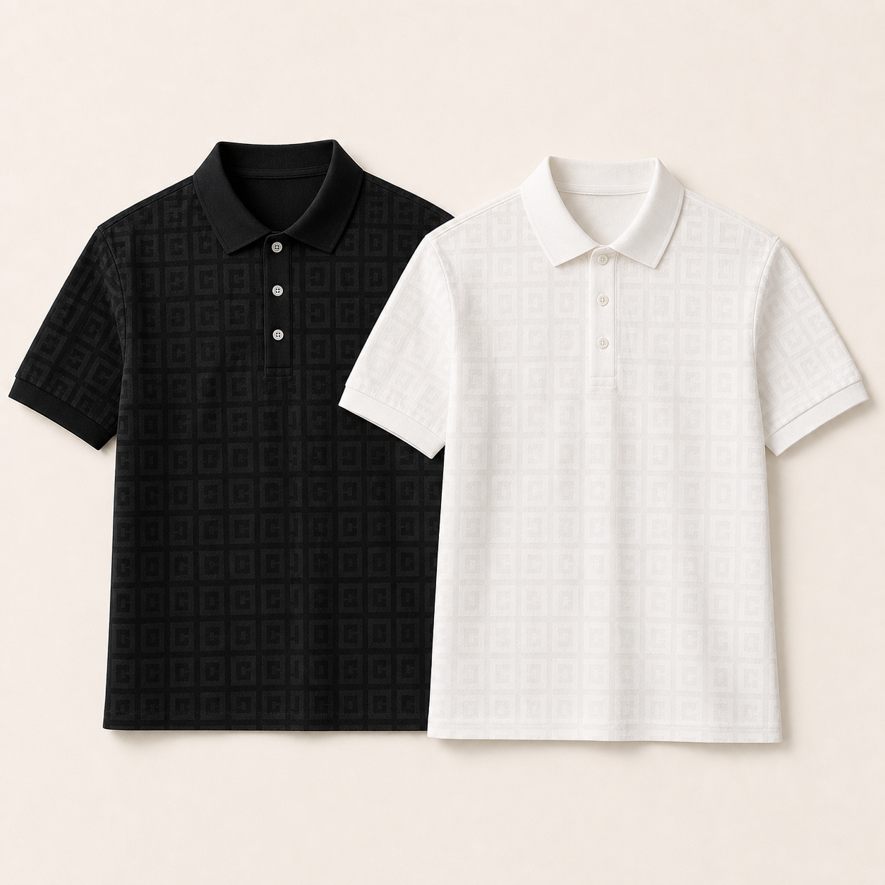 🔥CLEARANCE SALE🔥 Unisex Tonal Jacquard Polo Shirt