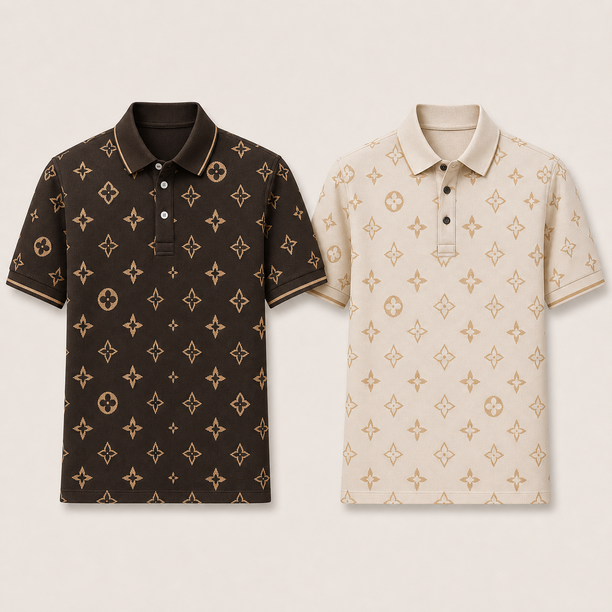 🔥CLEARANCE SALE🔥 Geometric Monogram Print Polo Shirt